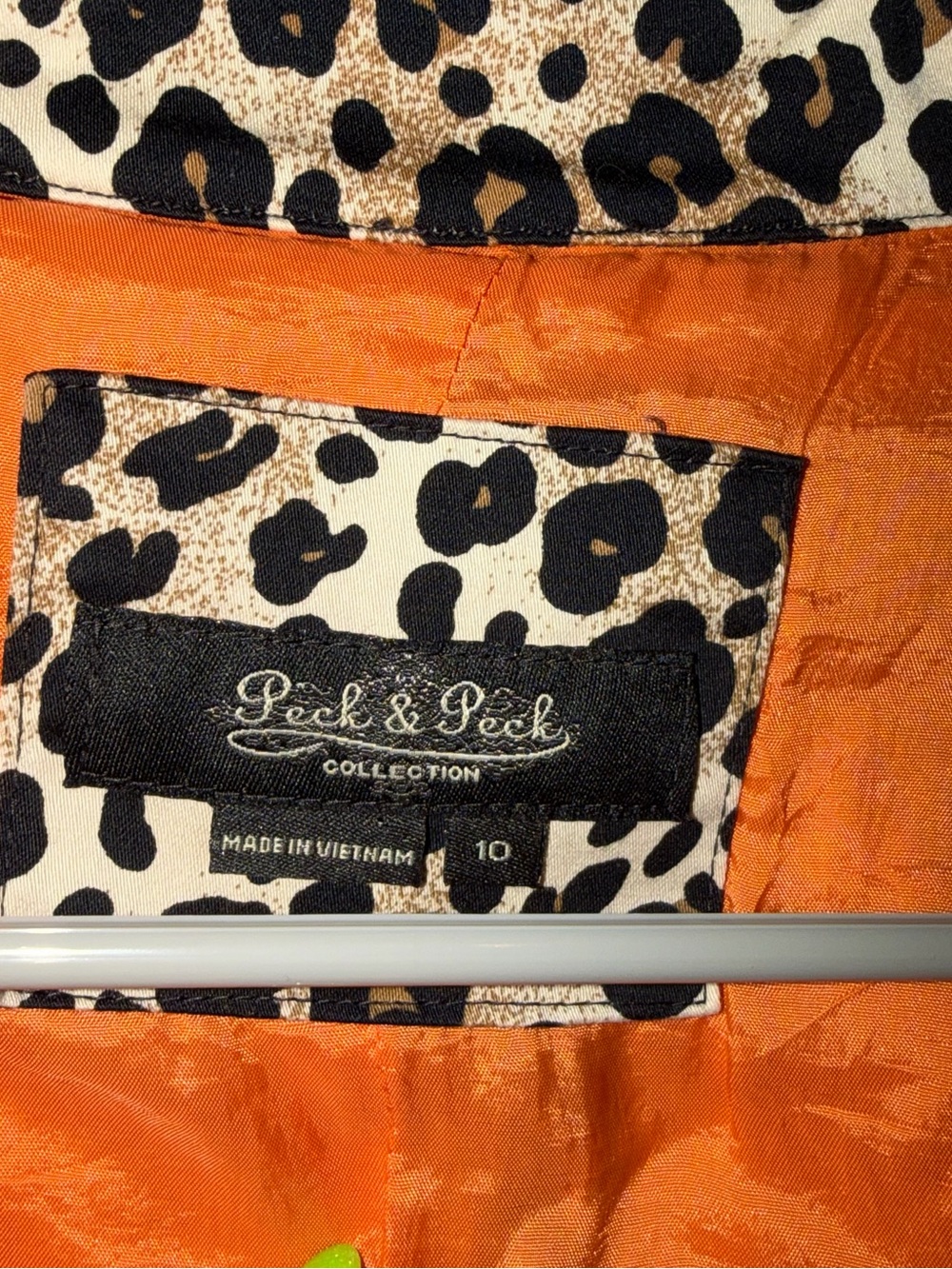 Vintage Leopard Print Jacket with Orange Trim - Picture 7 of 9